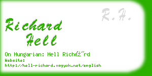 richard hell business card